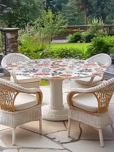Zankwfner Elastic Waterproof Tablecloth for 55-60 Round Tables
