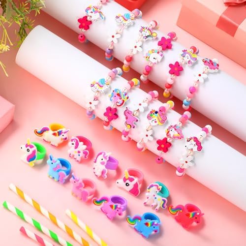 Tondiamo Unicorn Ring Bracelet Set 48 Pcs