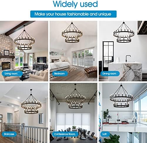 HHR 36 Light 48 Inch Farmhouse Wagon Wheel Chandelier