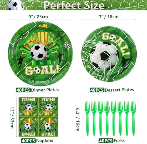Soccer Theme Party Tableware Set for 40 Guests