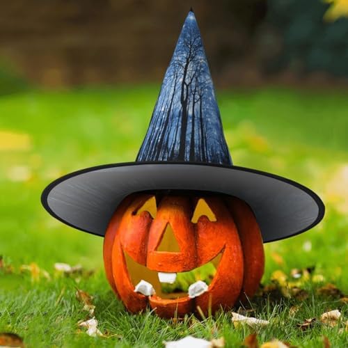 Night Sky Print Witch Hat for Halloween Parties
