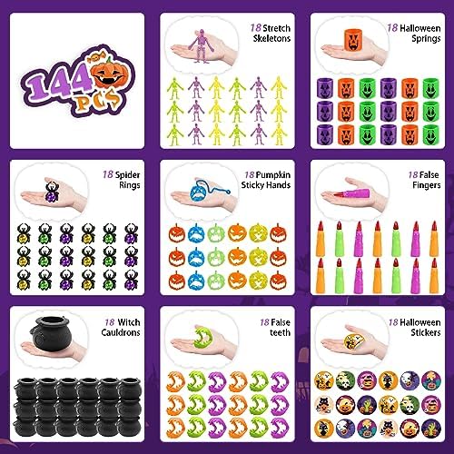 144Pcs Halloween Party Favors for Kids