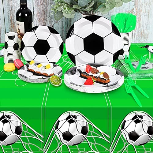 Durony 121-Piece Soccer Party Tableware Set