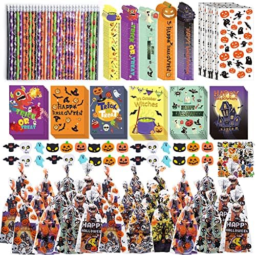 200PCS Halloween Party Favors for Kids Stationery Set