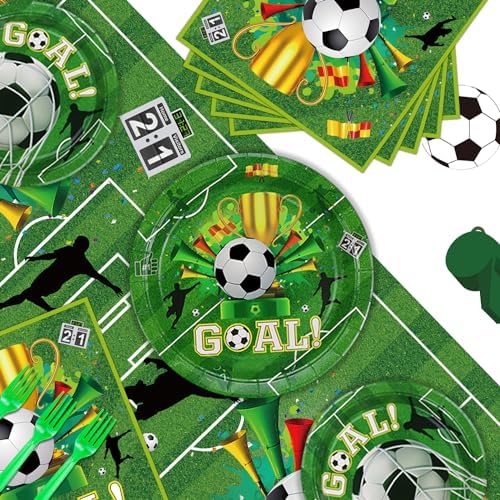 Soccer Theme Party Tableware Set for 40 Guests