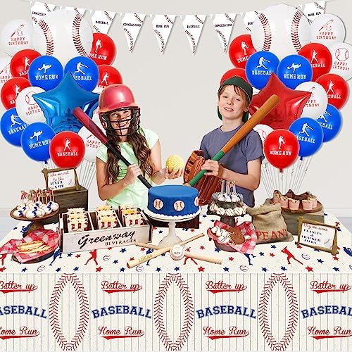 2 Pack Baseball Tablecloths 51x87 Inch Decor