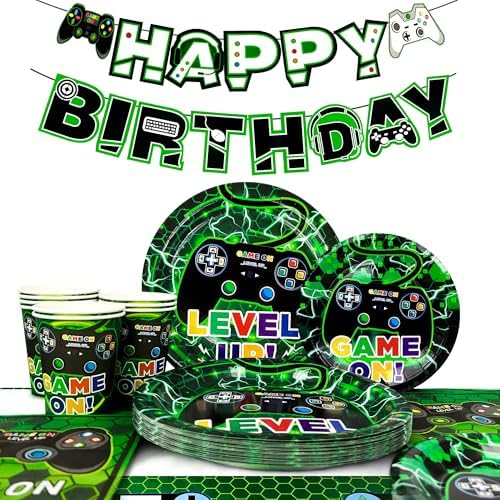 16 Guests Video Game Party Tableware Set