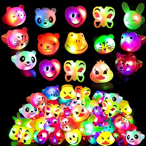 SOFLIY 45 Pcs LED Light Up Bumpy Rings