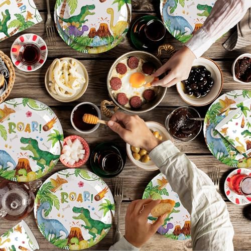 140Pcs Dinosaur Party Tableware Set for 20 Kids
