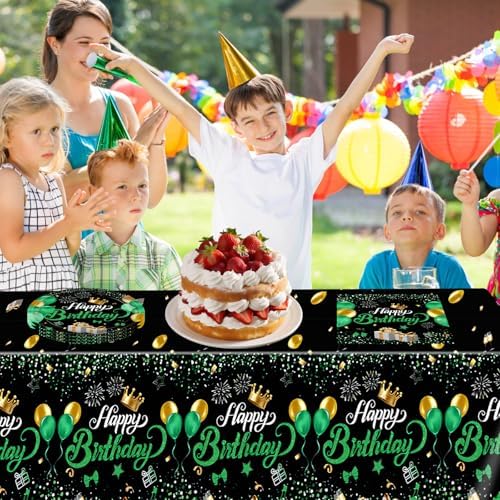 Green Birthday Tableware Set for Men Boys Serves 20