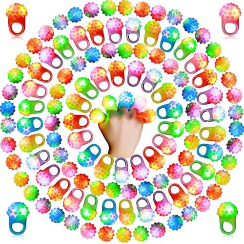 Sosation 100 Pcs Halloween LED Flashing Rings
