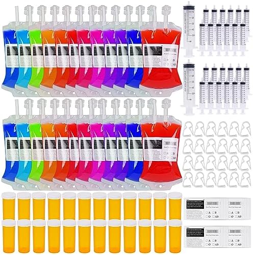 74Pcs Halloween Blood Bags Reusable Drink Pouches