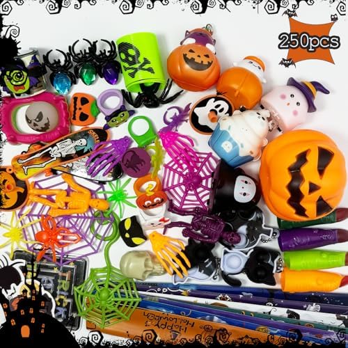 250Pcs Halloween Party Favors Toy Assortment for Kids
