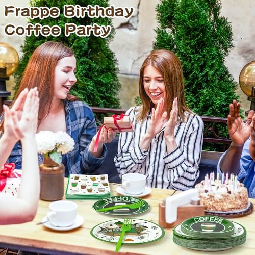 Frappe Coffee Themed Party Tableware Set 96Pcs