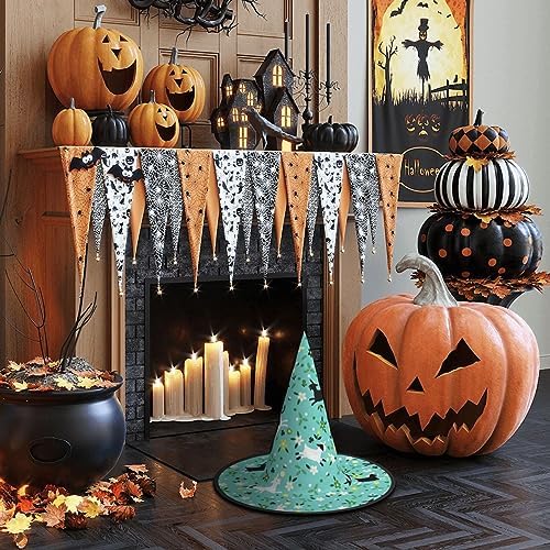 Jbyjbx Goat Frolic Print Witch Hat for Halloween Parties