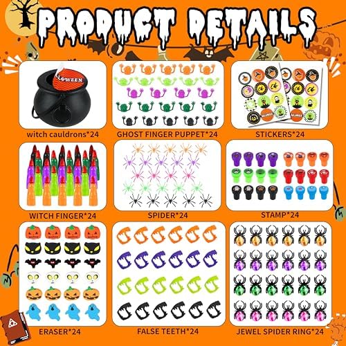 OCTERIC 216 Pcs Halloween Party Favors Set