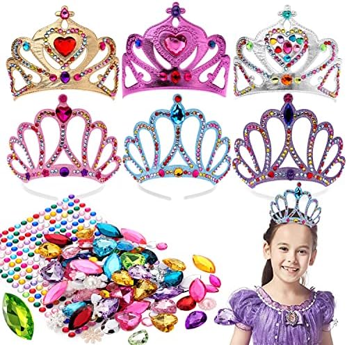 Richness Foam Kids Crowns DIY Tiaras with Jewel Stickers Pack of 6