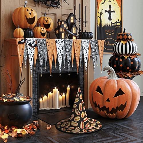 Fun Food Hot Dogs Print Halloween Witch Hat for Parties