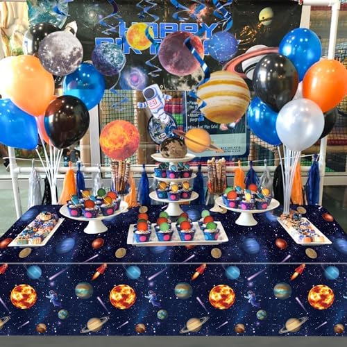 2 Pack Outer Space Tablecloths Solar System Decor