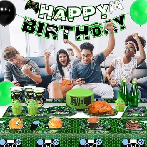 16 Guests Video Game Party Tableware Set