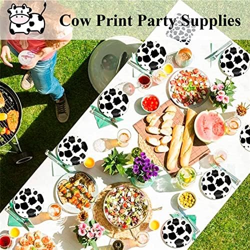 LhyBtm Cow Print Party Plates and Napkins Set
