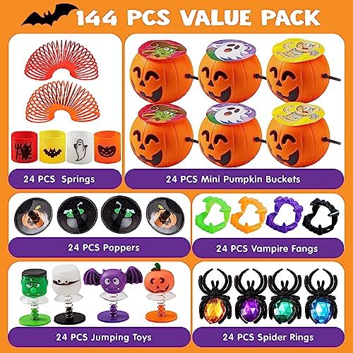 JOYIN Halloween Toy Gifts 144 PCS Trick or Treat Set