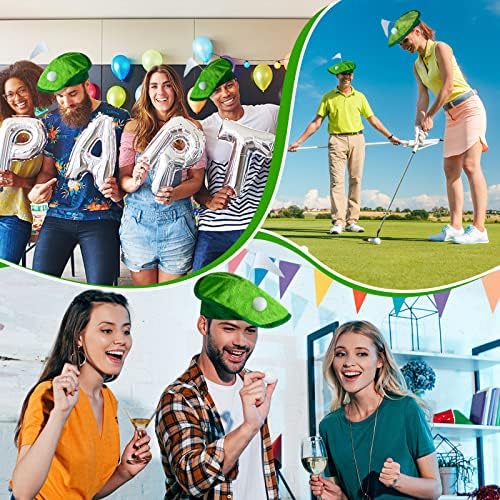 Funny Novelty Golfer Beret Hat with Golf Ball Flag