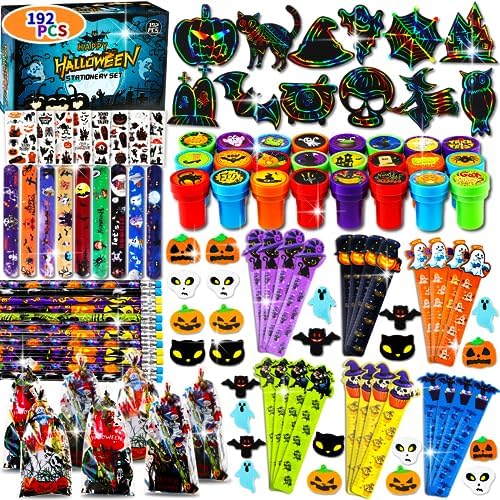 192Pcs Halloween Favors Stationery Gift Set