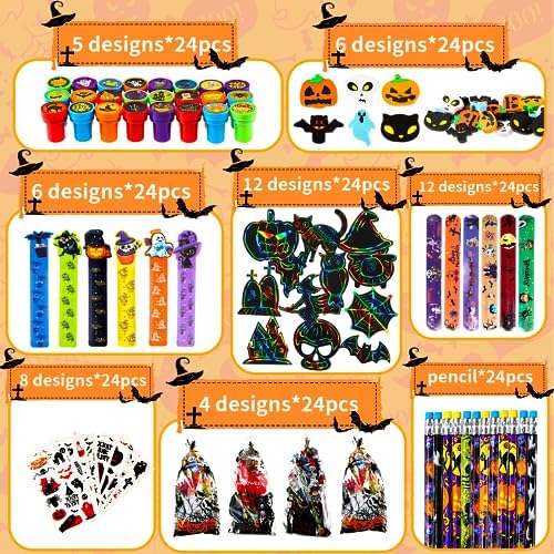 192Pcs Halloween Favors Stationery Gift Set