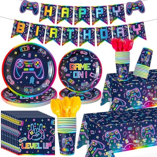 Tiamon 172 PCS Video Game Party Decor Set