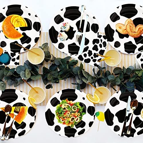 60pcs Cow Print Party Tableware Set for Kids Birthday