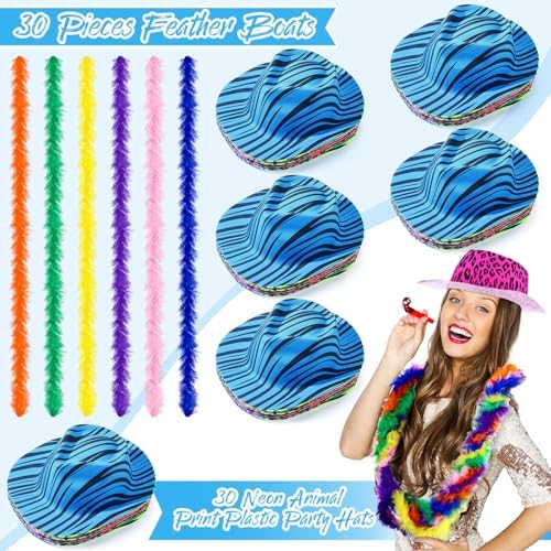 JaGely 60 Pack Halloween Neon Party Supplies