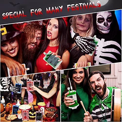 Halloween Blood Bags Party Supplies - 42PCS Blood Drink Pouches 7 Syringes