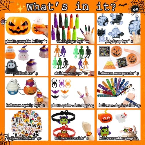 250Pcs Halloween Party Favors Toy Assortment for Kids