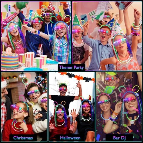 442pcs Glow Sticks Party Pack with LED Glasses and Accessories