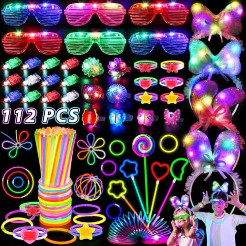 112PCS Glow in the Dark Party Supplies Set