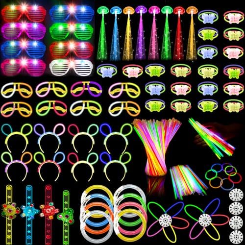 170PCS Glow in the Dark Party Supplies Set