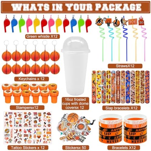 Cinrobiye 146 Pcs Basketball Party Favors Set