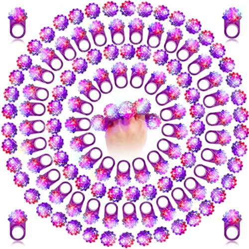 Sosation 100 Pcs Halloween LED Flashing Ring Party Favors
