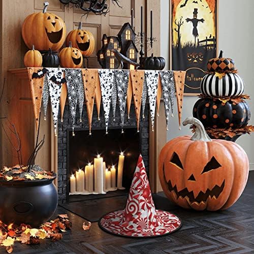 Candy Canes Print Witch Party Hat for Halloween and Carnival