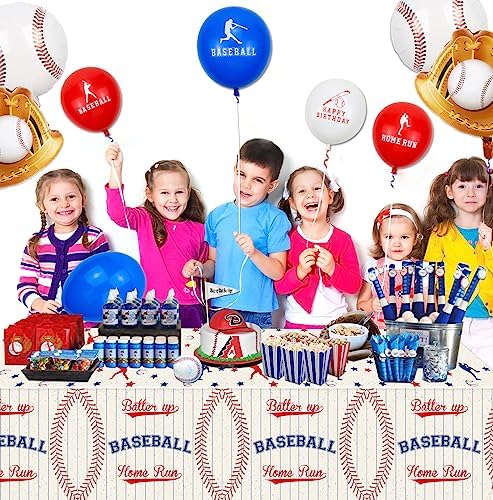 2 Pack Baseball Tablecloths 51x87 Inch Decor