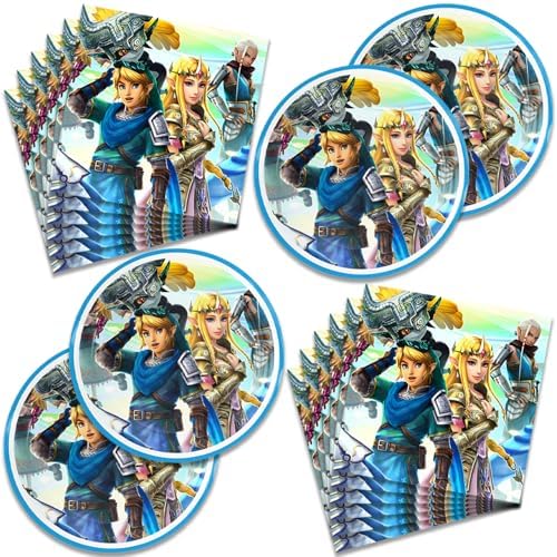 40Pcs Zeldas Party Supplies with 20 Plates and 20 Napkins